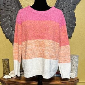 Cupcakes and Cashmere Colorful Striped Crew Knit Sweater